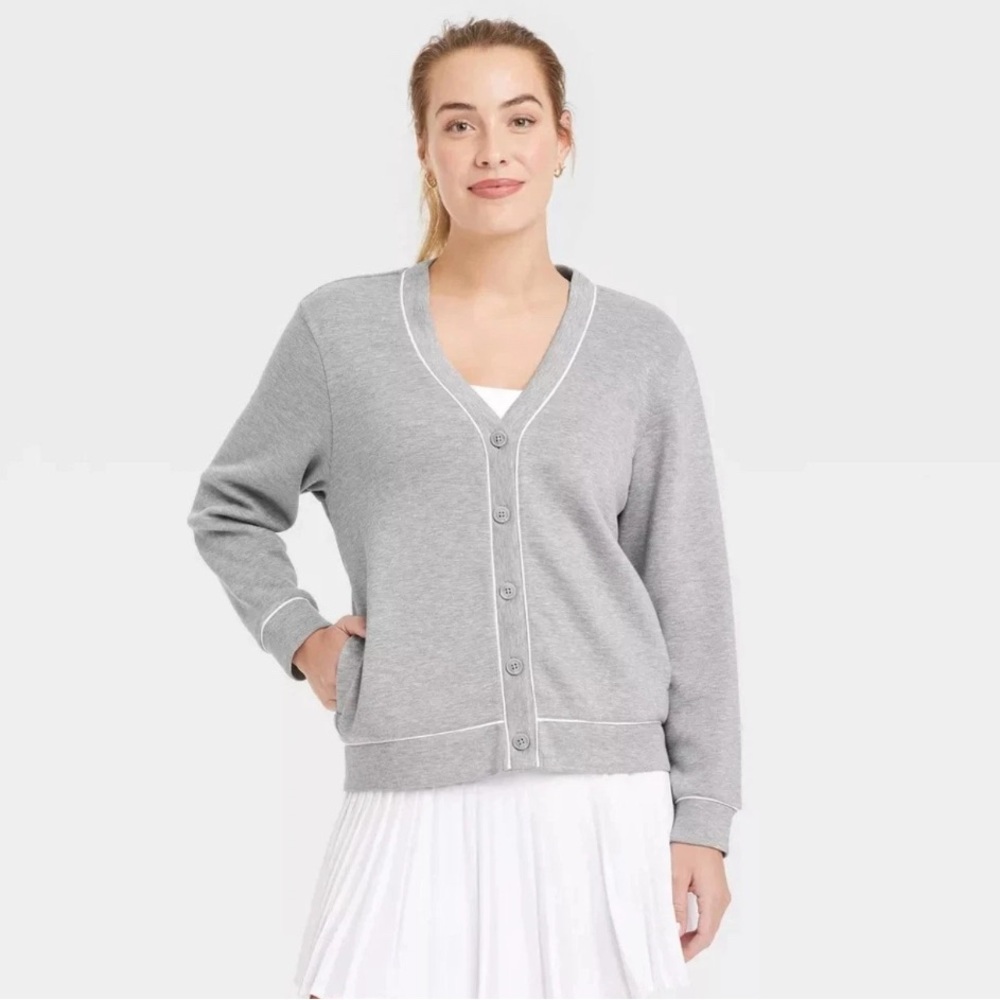 Plus size All in Motion Gray Women's Cardigan Sweater size XXL. New with tags.
